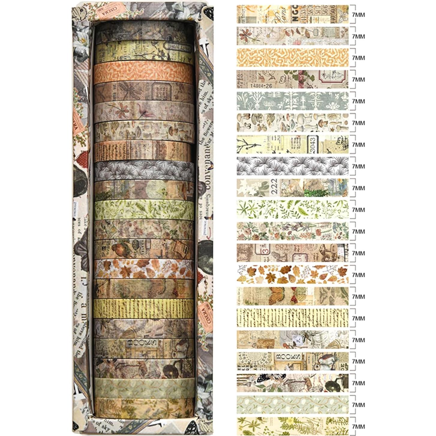 Set de 20 Rollos de Cinta Washi Vintage Songdao 2m 7mm