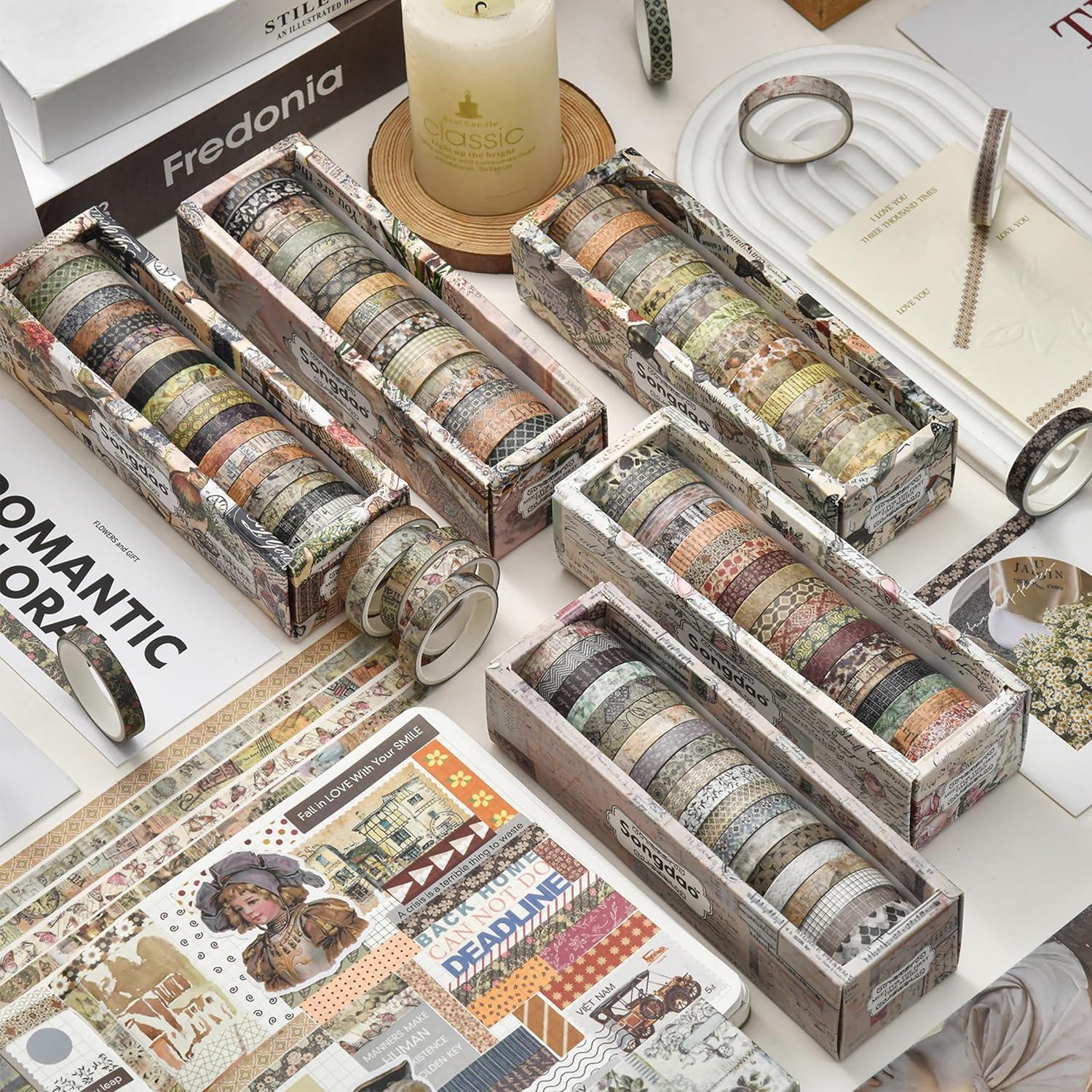 Set de 20 Rollos de Cinta Washi Vintage Songdao 2m 7mm