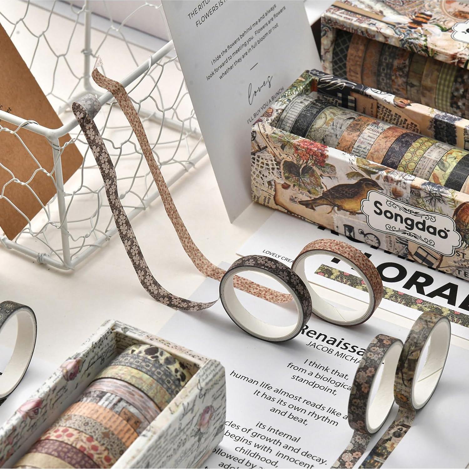 Set de 20 Rollos de Cinta Washi Vintage Songdao 2m 7mm