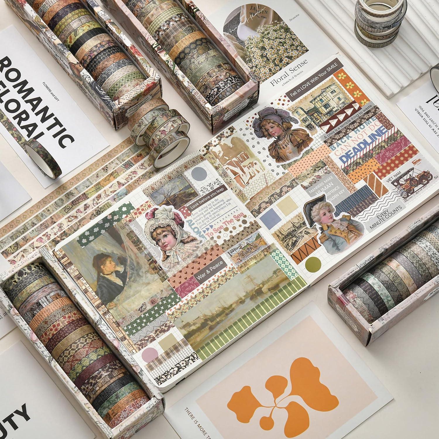 Set de 20 Rollos de Cinta Washi Vintage Songdao 2m 7mm