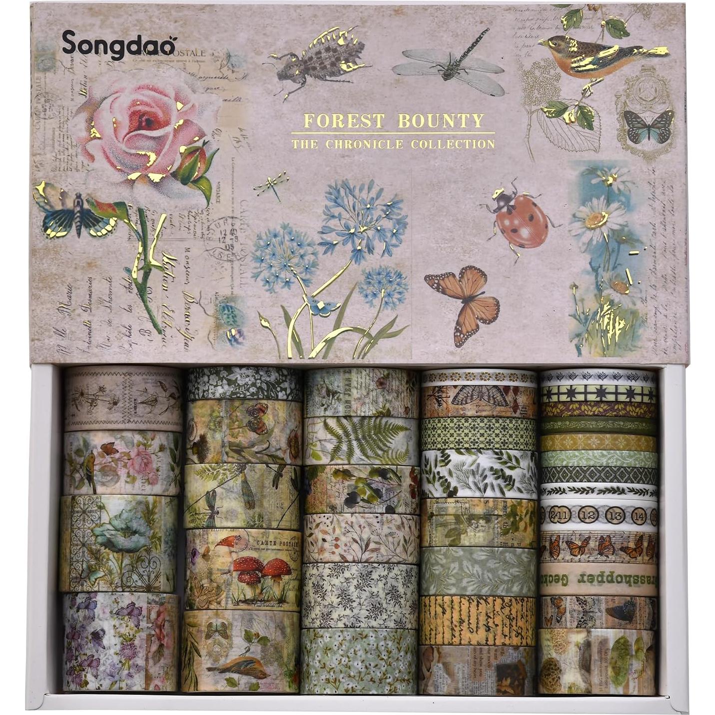 Pack 36 Rollos Cinta Washi Vintage Retro Songdao 2m Ancha