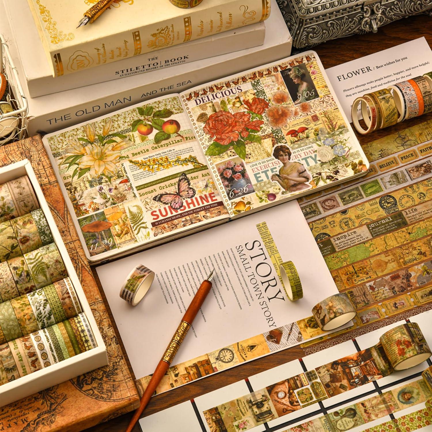 Pack 36 Rollos Cinta Washi Vintage Retro Songdao 2m Ancha