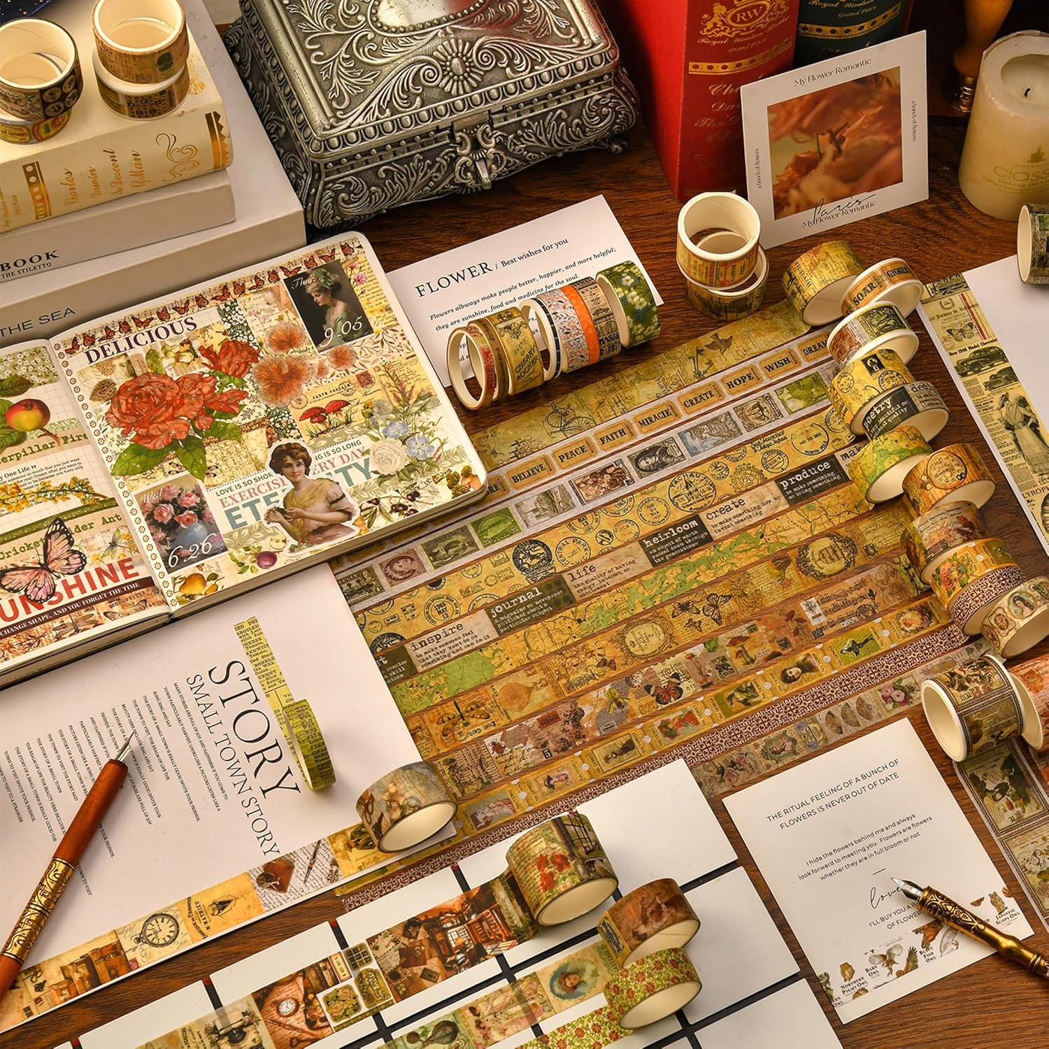 Pack 36 Rollos Cinta Washi Vintage Retro Songdao 2m Ancha