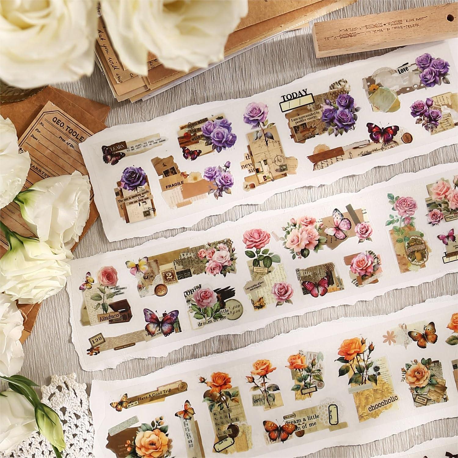 6 Cintas de PET Florales Miyouluna - Susurros de Rosa