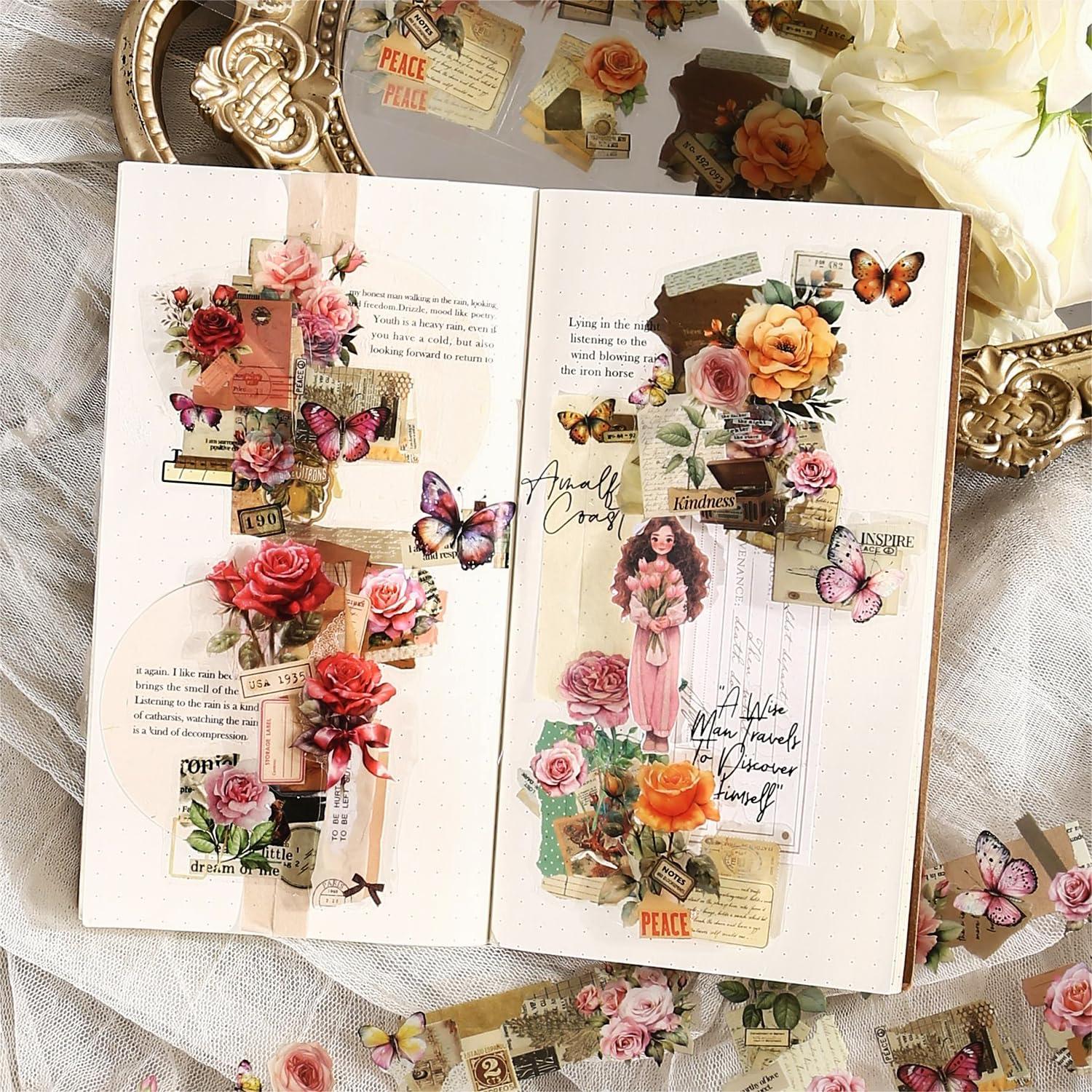 6 Cintas de PET Florales Miyouluna - Susurros de Rosa