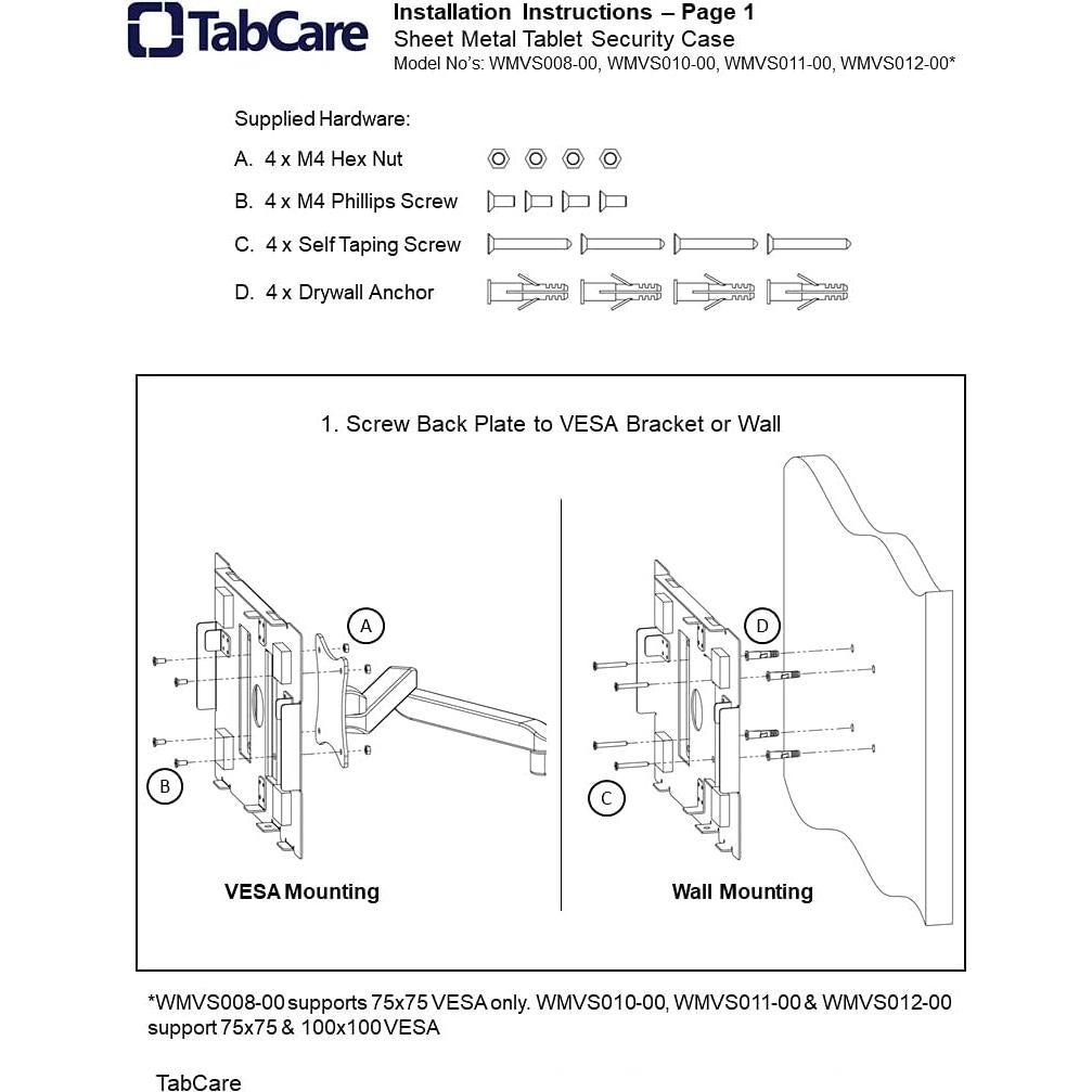 Caja de Seguridad TABcare para Tableta Surface Go, Negro