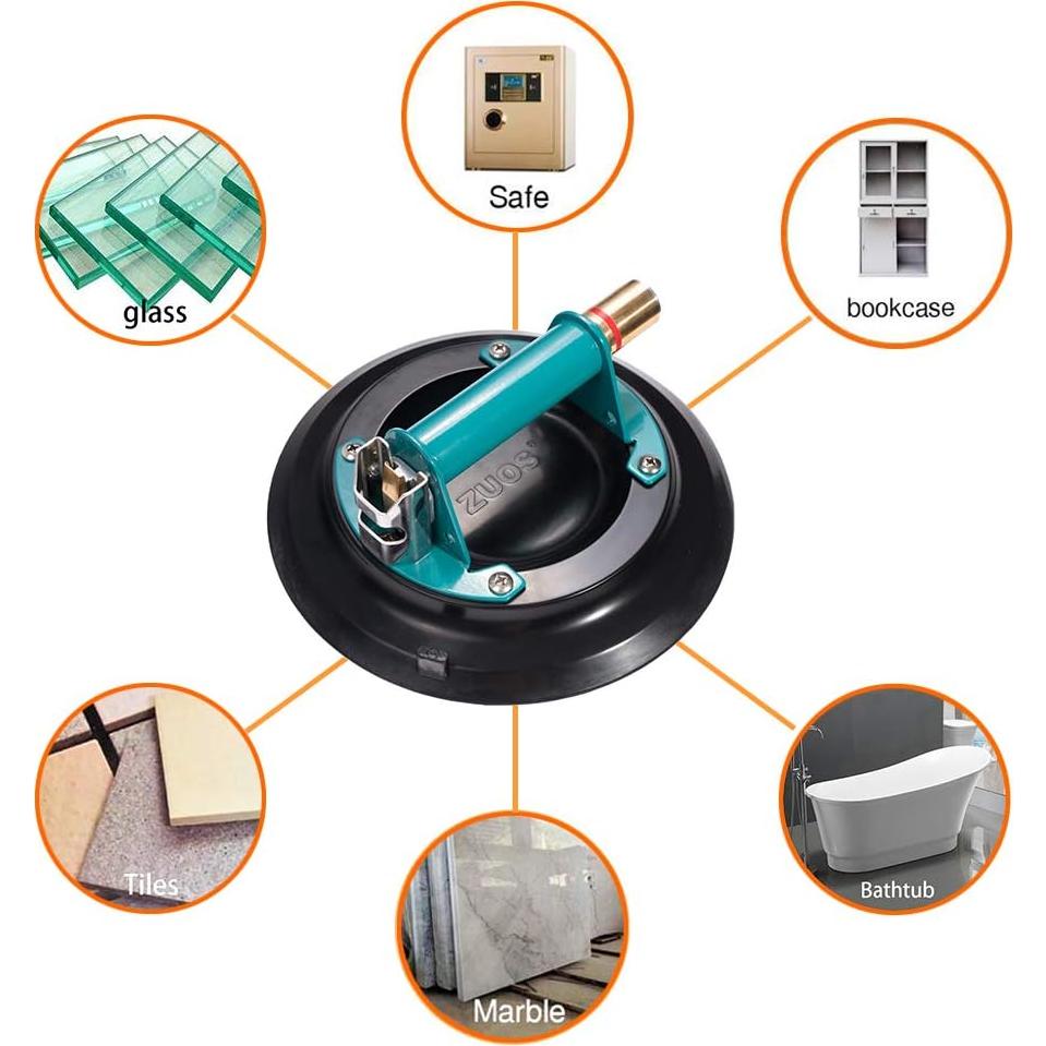 Ventosa de Vacío ZUOS 9" para Levantar Vidrio y Granito 340kg