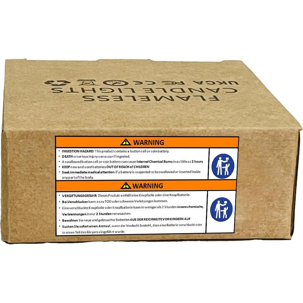 Vela Tea Light LED Biyanuo Amarillo Cálido 12 Pcs 200 Horas