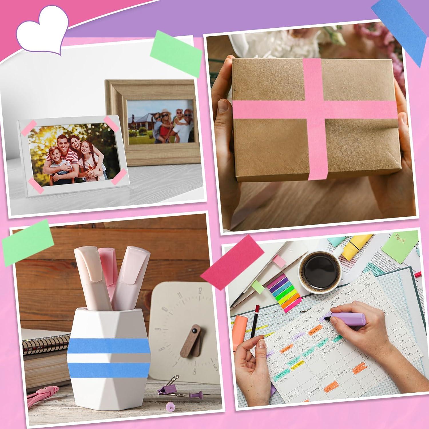 Cinta Washi uxcell 2 Rollos 11 Yardas 0.6" Marrón Claro