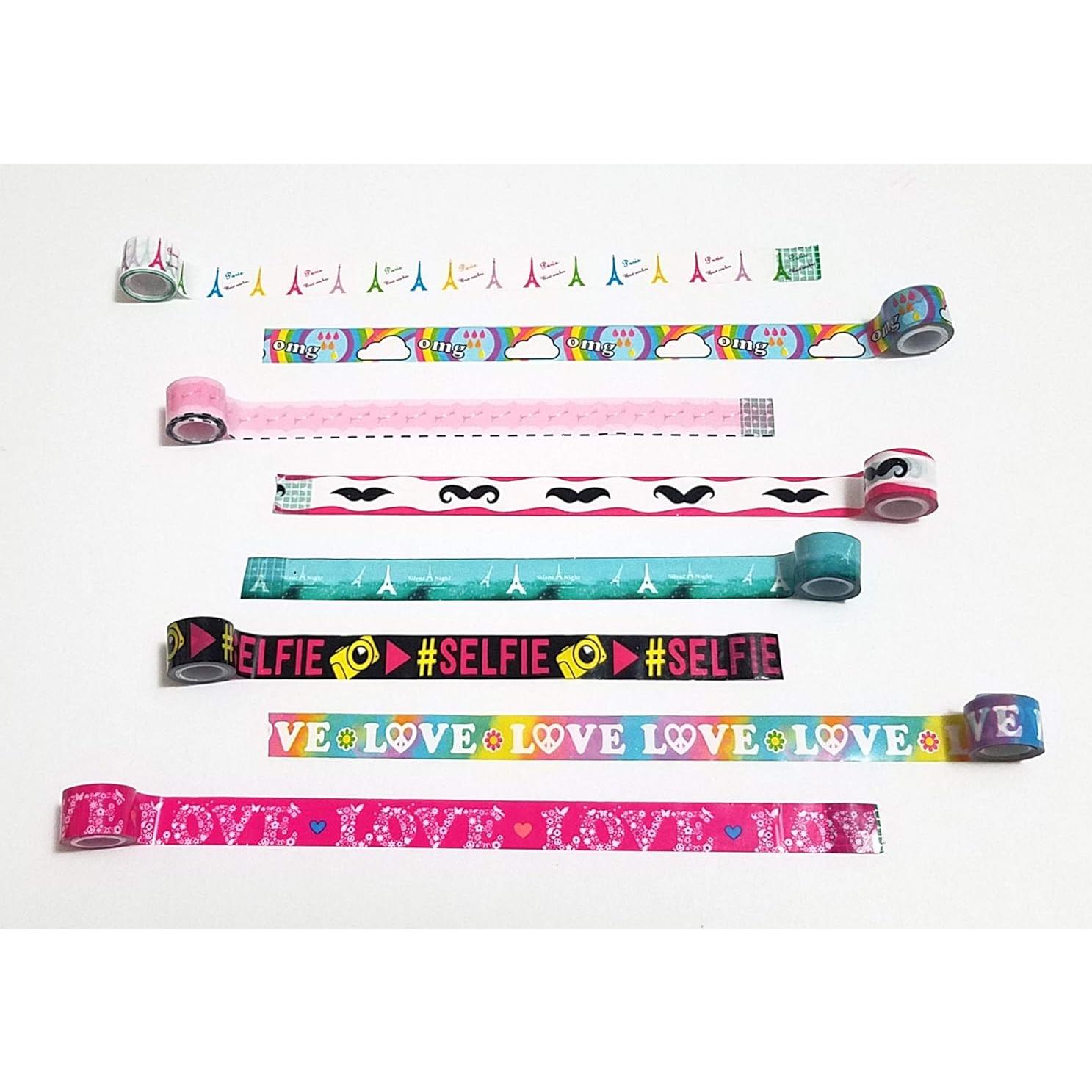 Juego de 90 Rollos de Cinta Washi Clarent 12mm x 1m Decorativa