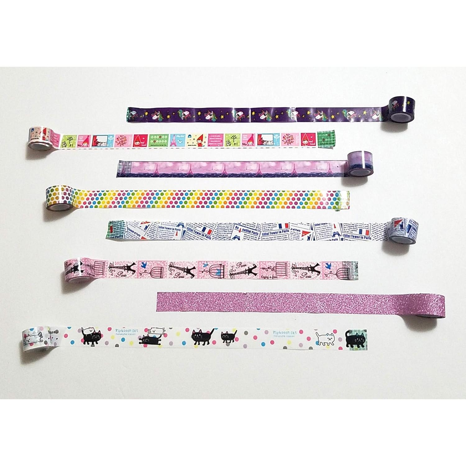 Juego de 90 Rollos de Cinta Washi Clarent 12mm x 1m Decorativa