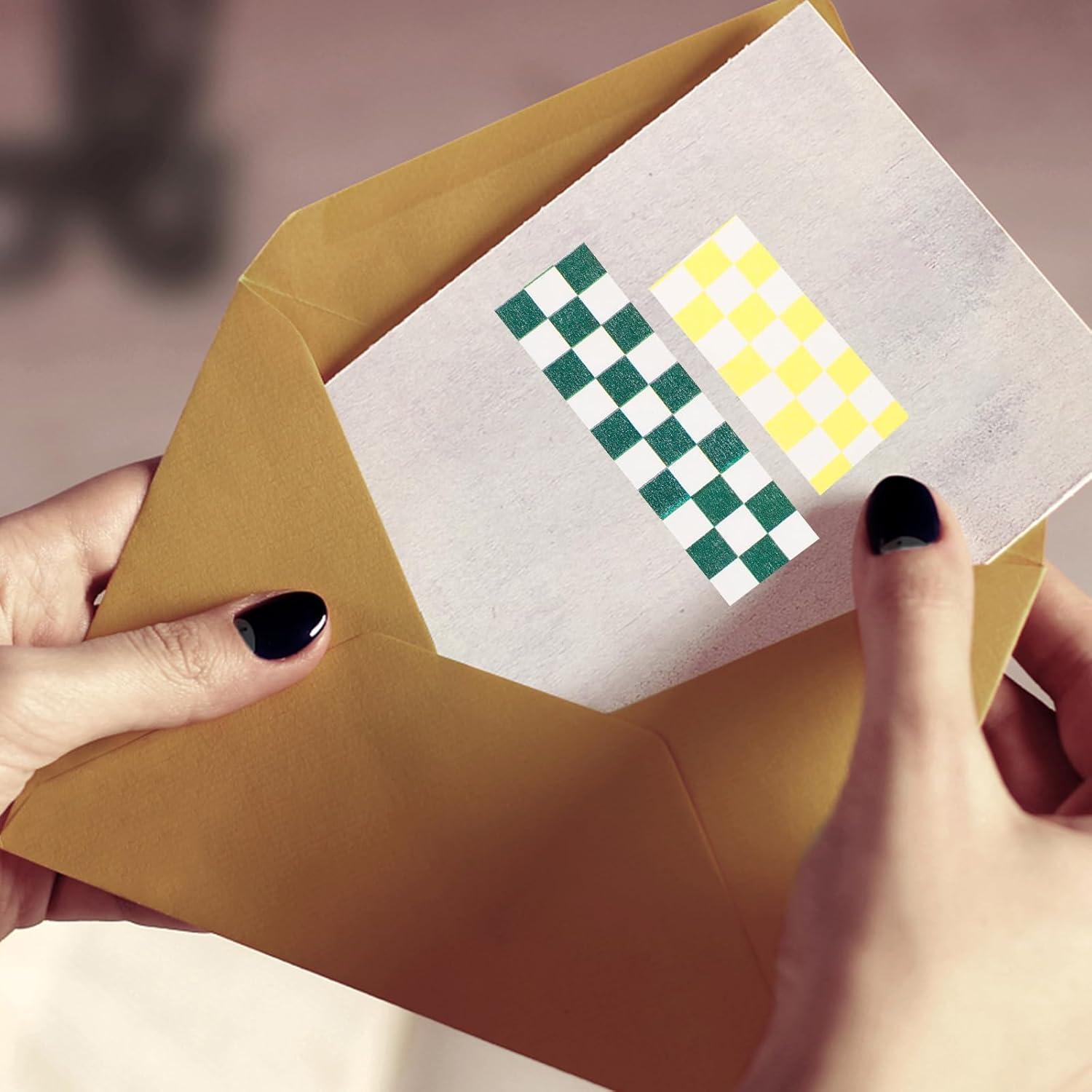 Juego de 6 Rollos de Cinta Washi TEHAUX a Cuadros 15mm x 3m