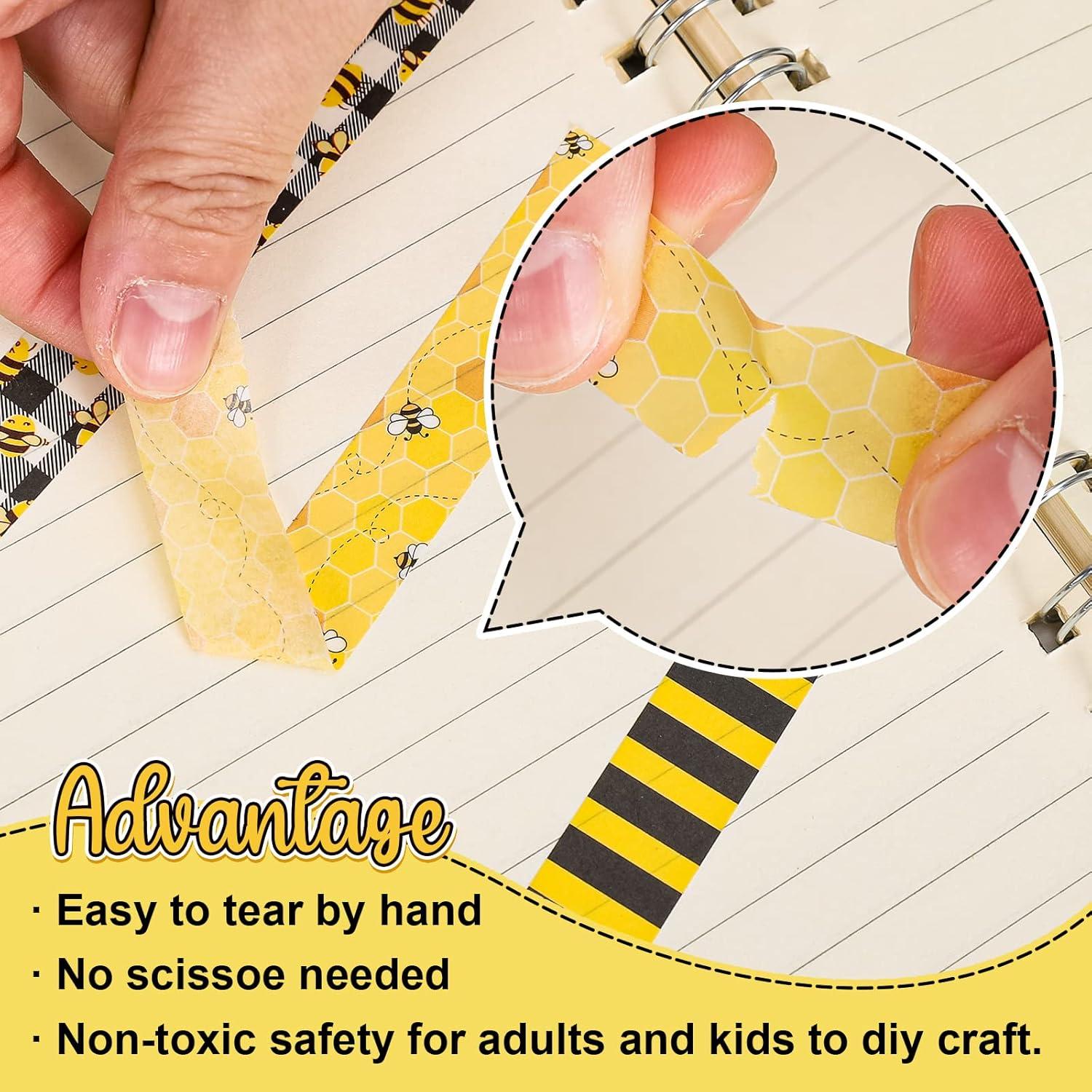 Cinta Washi Tema Abeja Whaline 12 Rollos 1.5cm x 5m