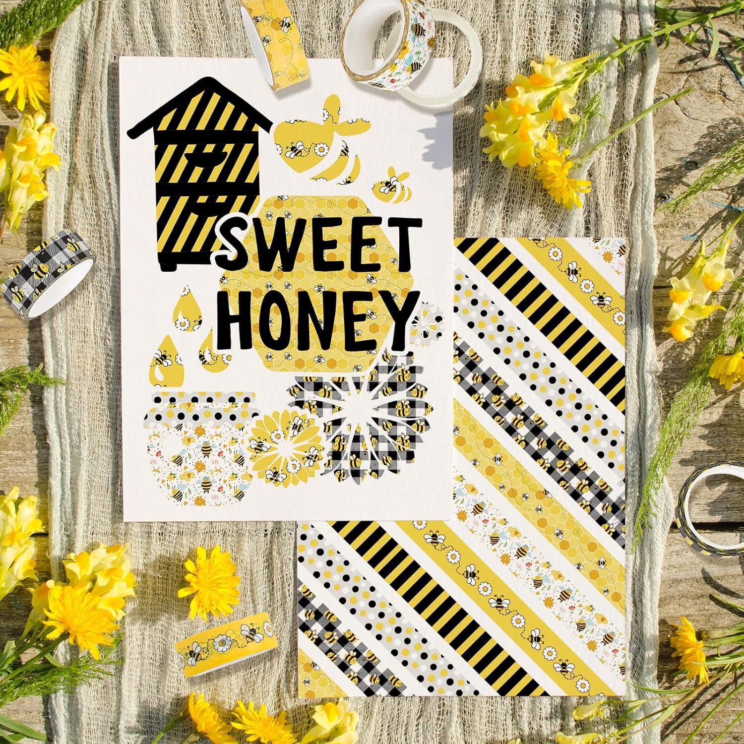 Cinta Washi Tema Abeja Whaline 12 Rollos 1.5cm x 5m