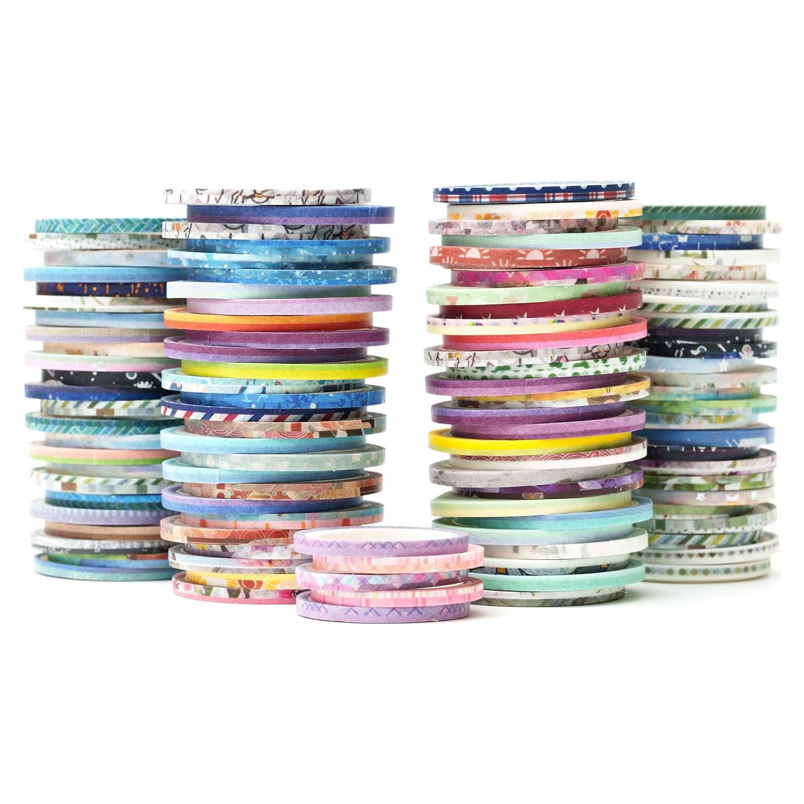 Conjunto de Cinta Washi YUBX 80 Rollos Patrones Impresos 100g