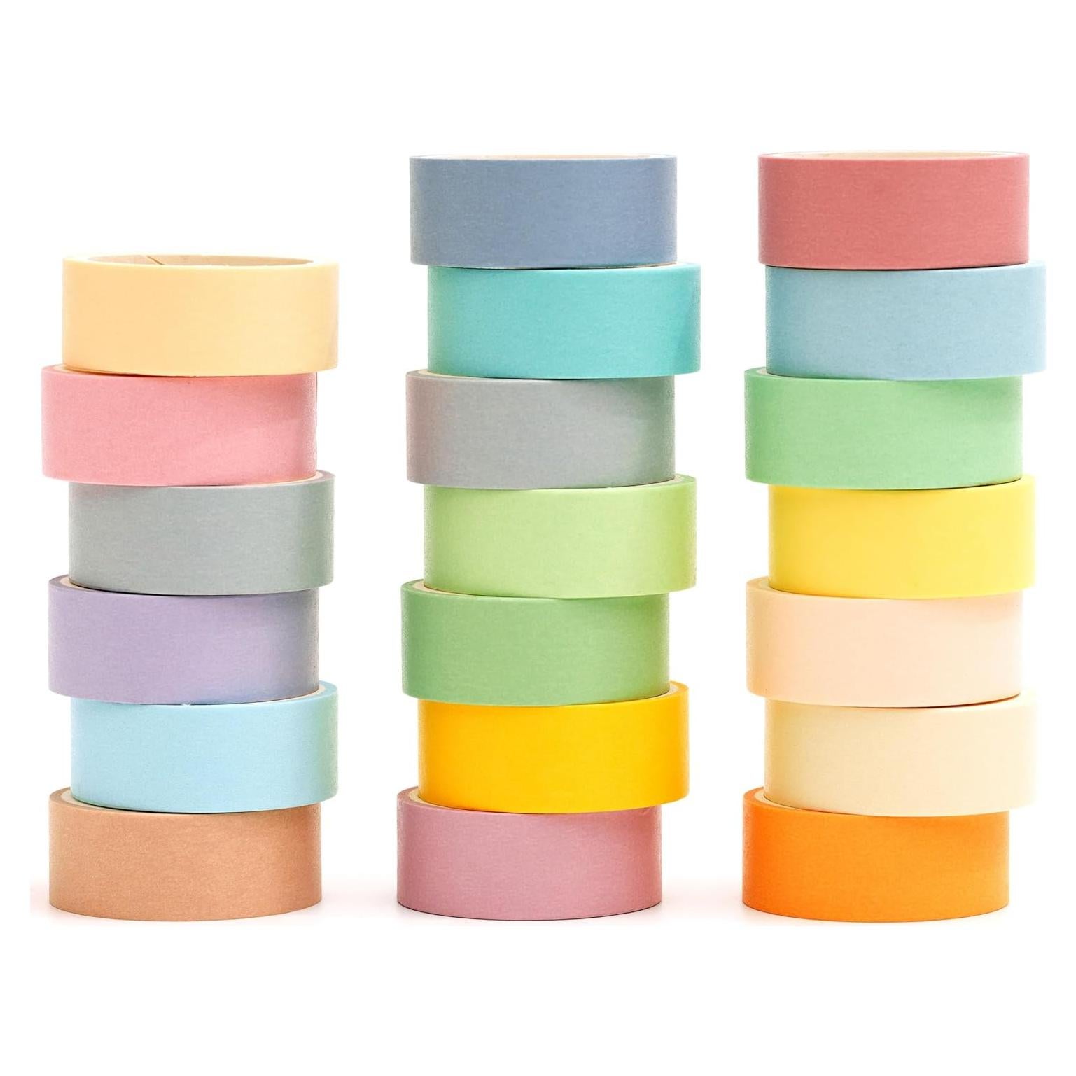 Conjunto de Cinta Washi YUBX 20 Rollos Colores Macaron 15mm