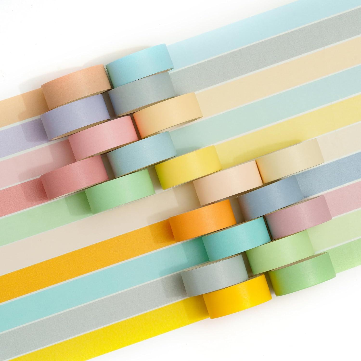 Conjunto de Cinta Washi YUBX 20 Rollos Colores Macaron 15mm