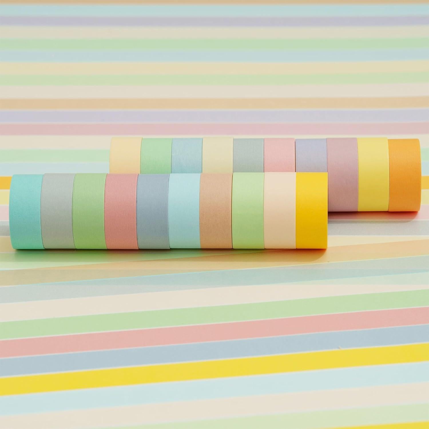 Conjunto de Cinta Washi YUBX 20 Rollos Colores Macaron 15mm