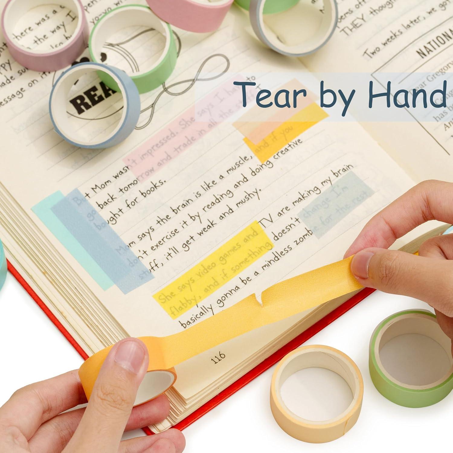 Conjunto de Cinta Washi YUBX 20 Rollos Colores Macaron 15mm