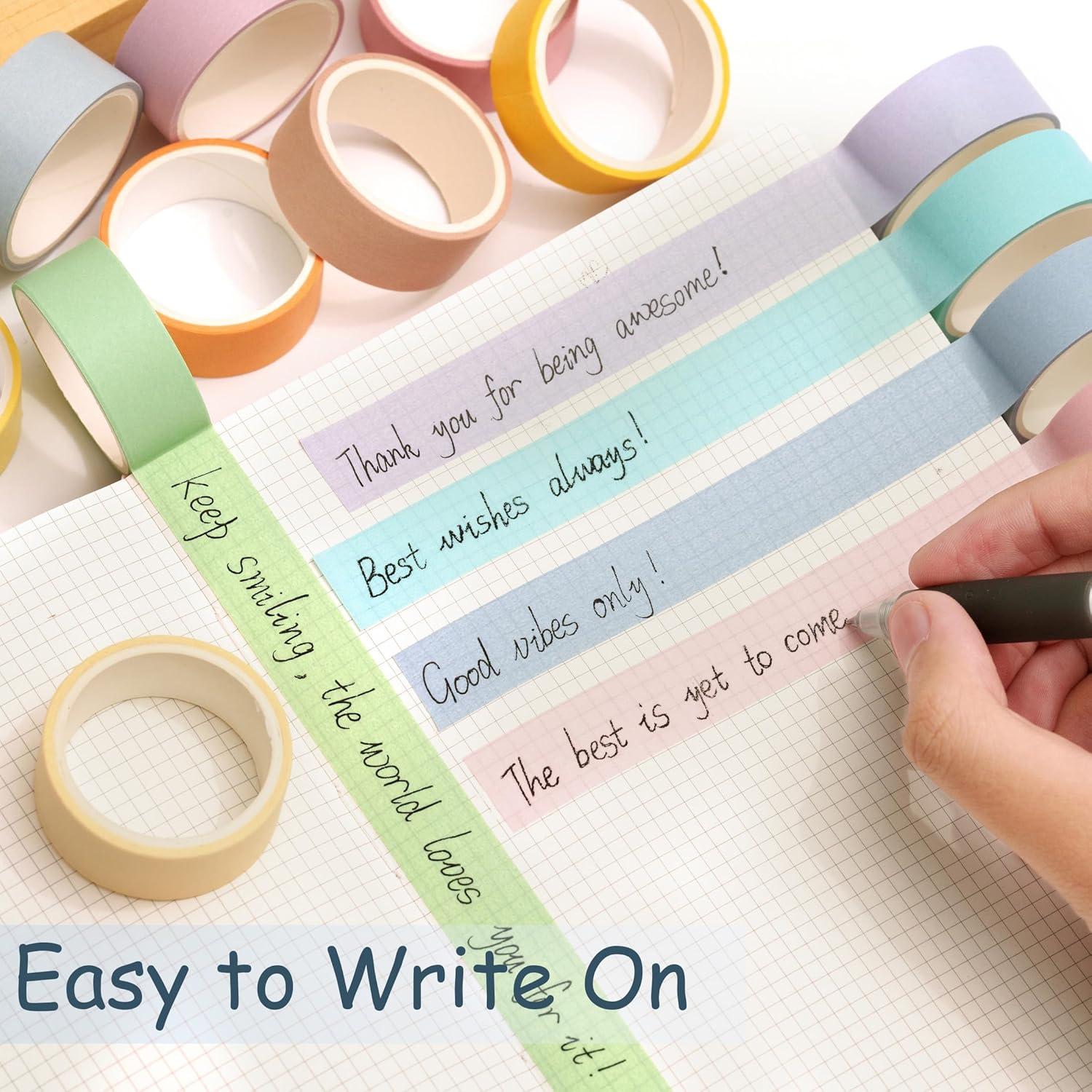 Conjunto de Cinta Washi YUBX 20 Rollos Colores Macaron 15mm