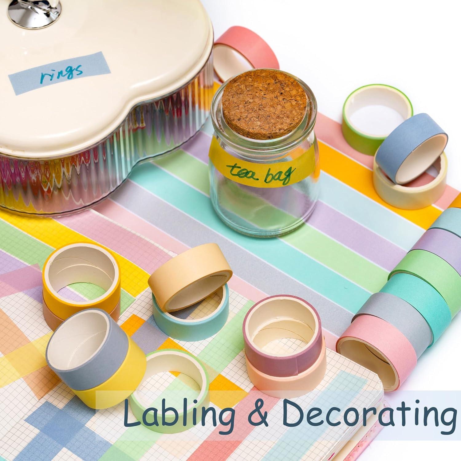 Conjunto de Cinta Washi YUBX 20 Rollos Colores Macaron 15mm