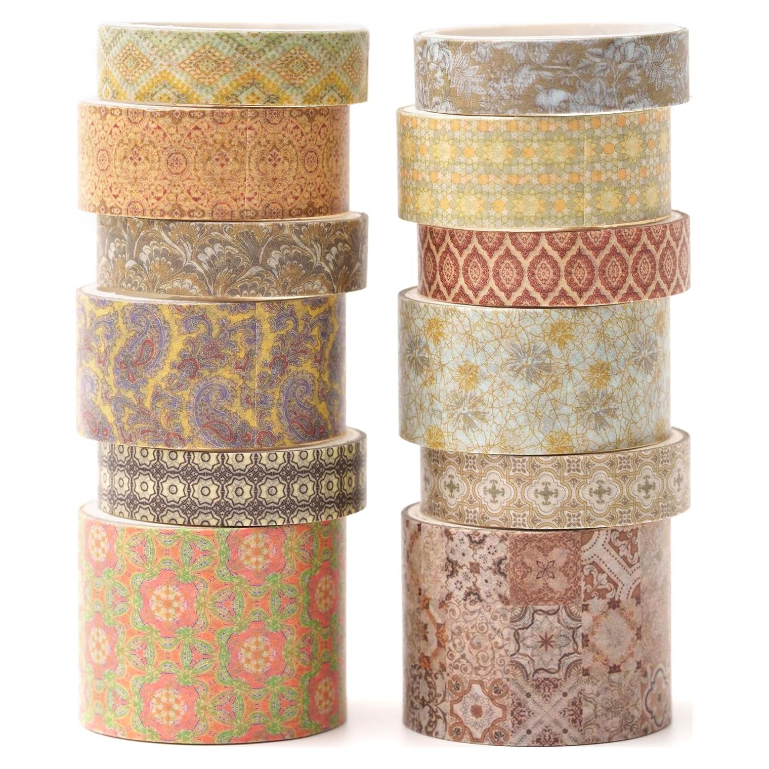 Juego de 12 Rollos de Cinta Washi Decorativa Songdao 2m
