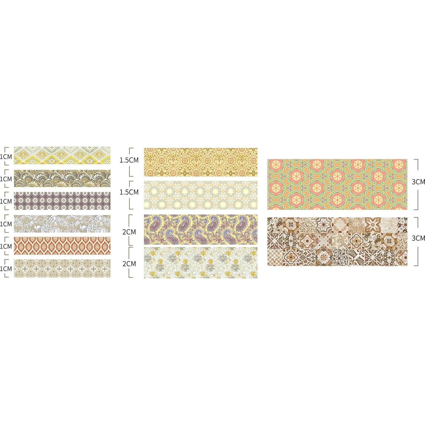 Juego de 12 Rollos de Cinta Washi Decorativa Songdao 2m