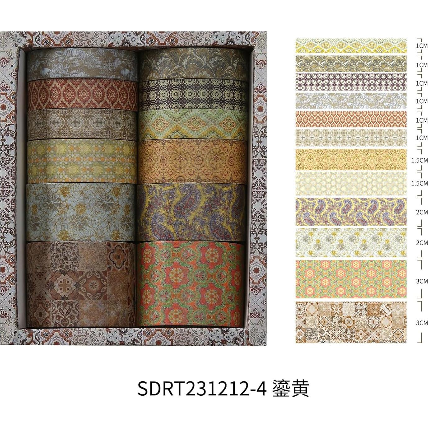 Juego de 12 Rollos de Cinta Washi Decorativa Songdao 2m