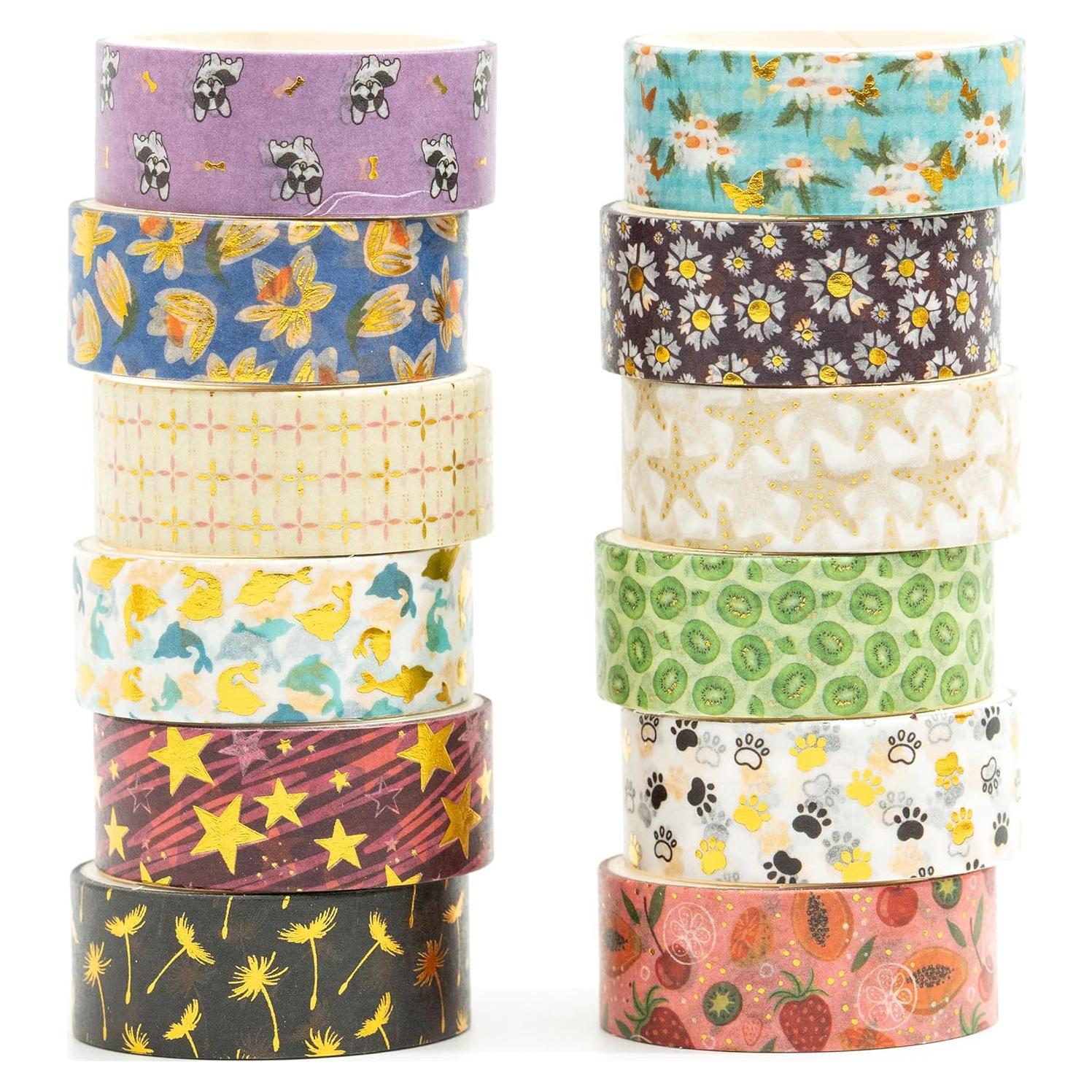 Juego de 12 Rollos de Cinta Washi Songdao Bosque Místico 2m