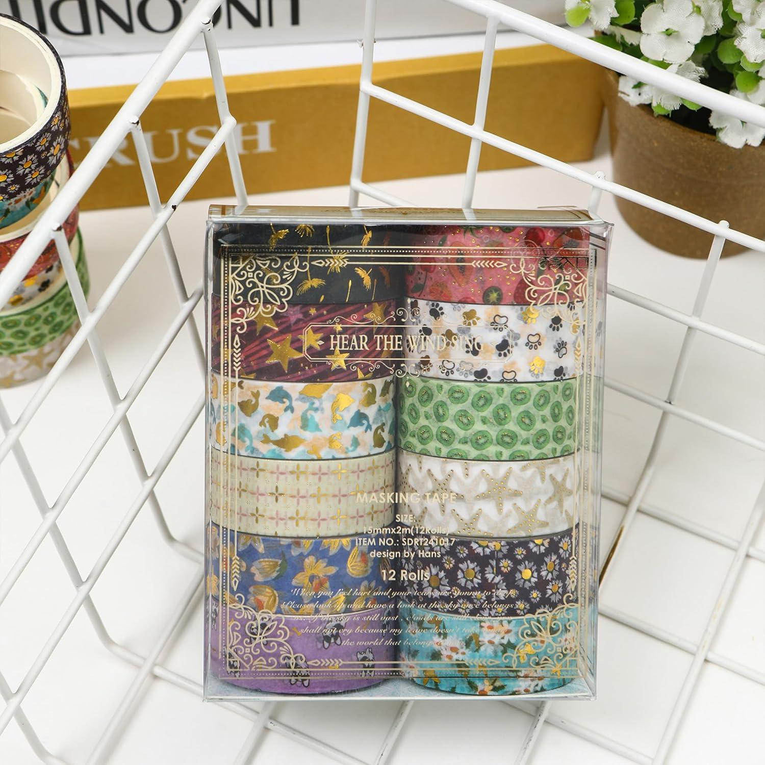 Juego de 12 Rollos de Cinta Washi Songdao Bosque Místico 2m