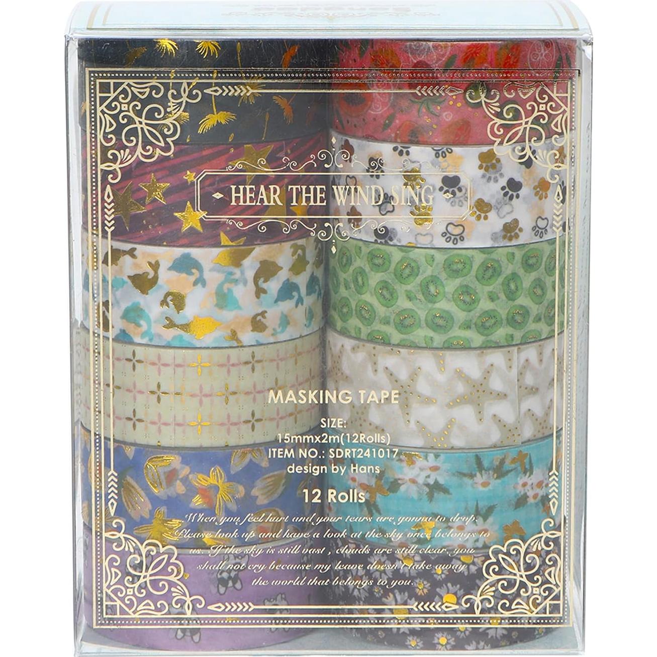 Juego de 12 Rollos de Cinta Washi Songdao Bosque Místico 2m