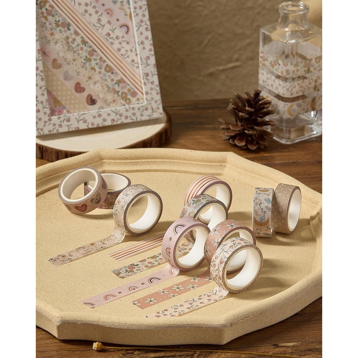 Conjunto de Cinta Washi YUBX Boho 10 Rollos Decorativa 15mm