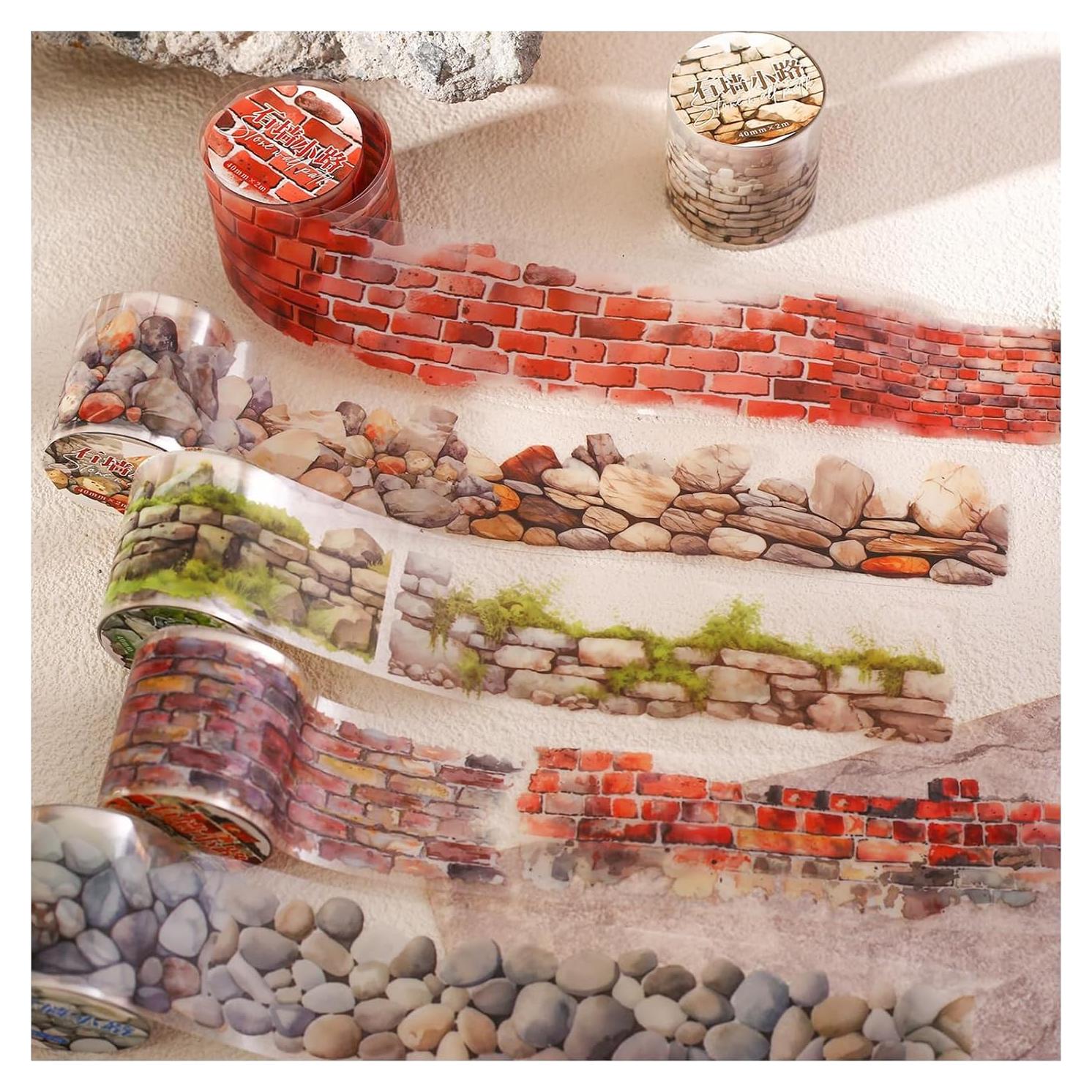 Set de 6 Rollos de Cinta Washi Floral PET 40mm x 2m - th1