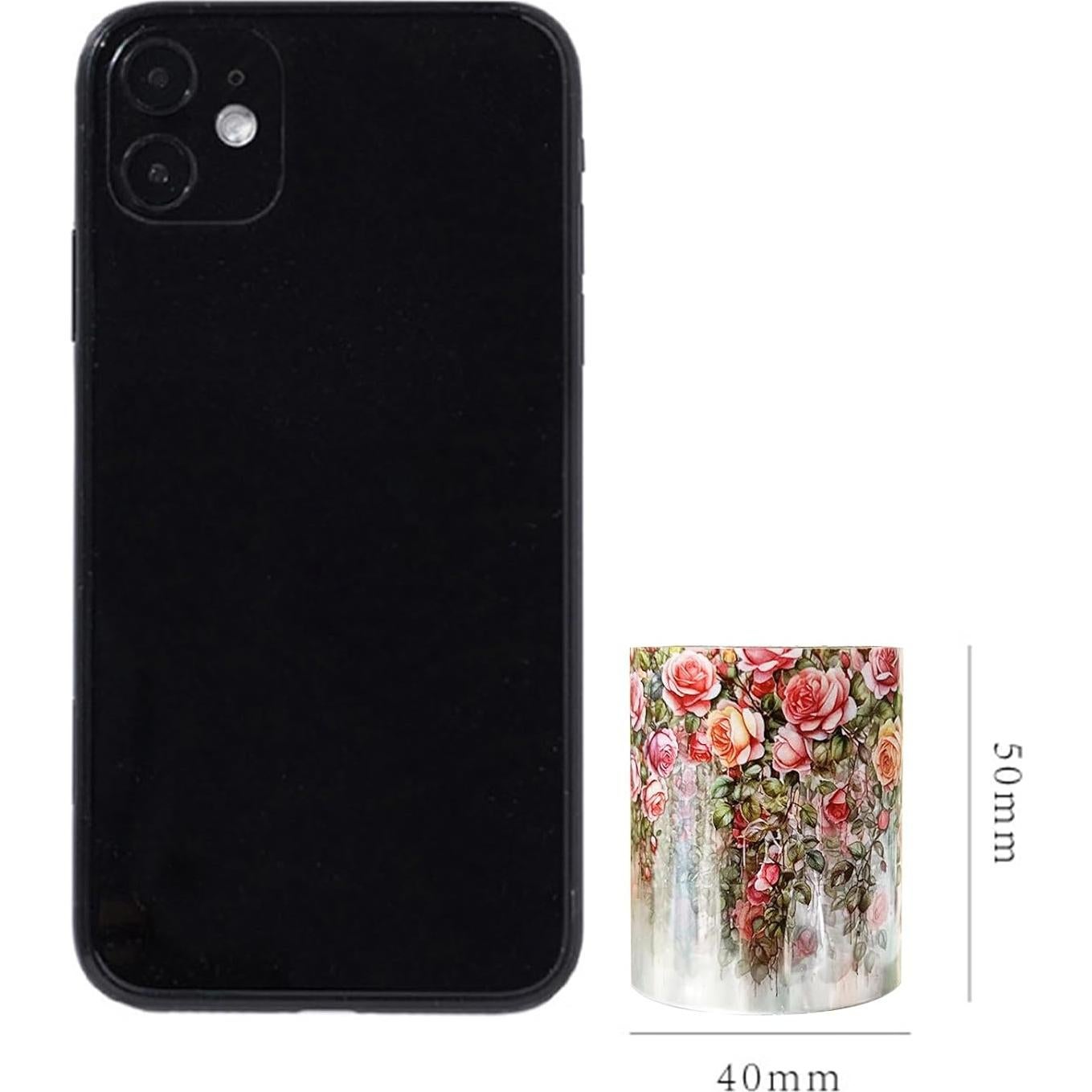 Cinta Washi PET Funincloud 6 Rollos Flores Decorativas 50mm