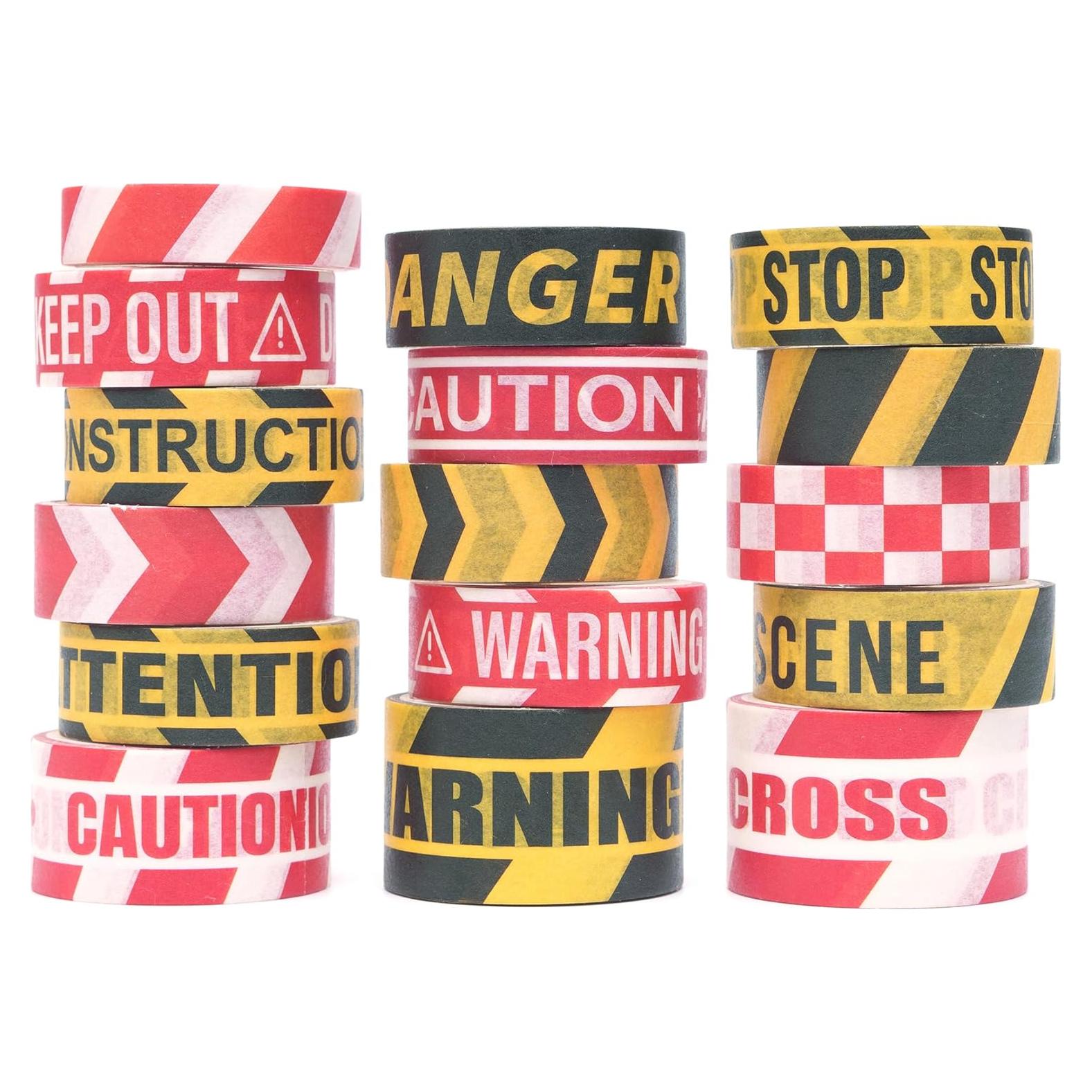 Conjunto de Cinta Washi YUBX 16 Rollos Amarillo Rojo 3m