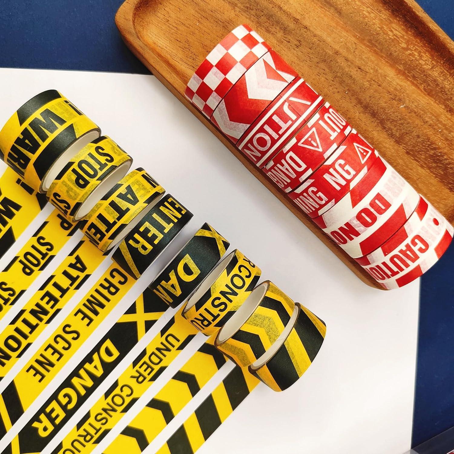 Conjunto de Cinta Washi YUBX 16 Rollos Amarillo Rojo 3m