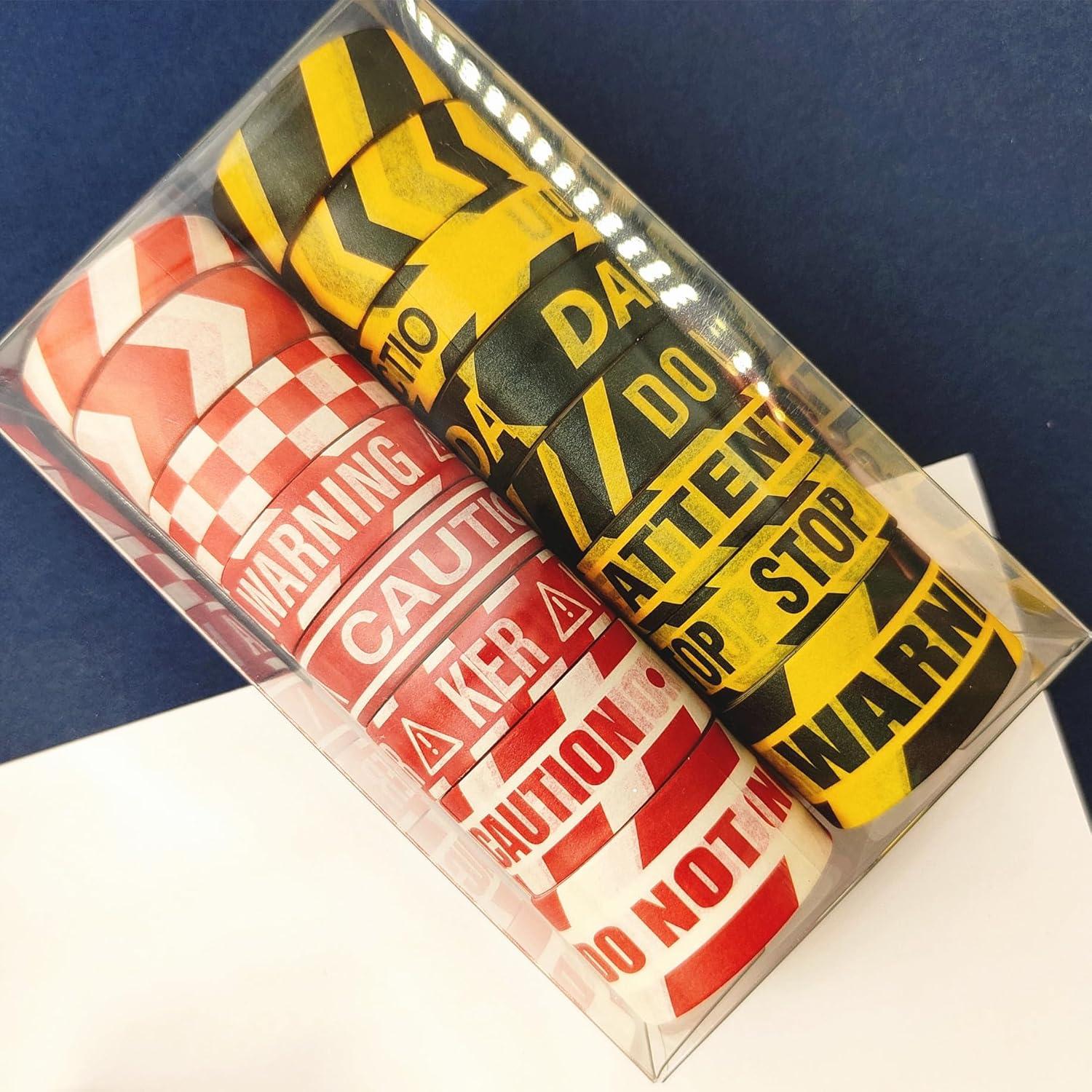 Conjunto de Cinta Washi YUBX 16 Rollos Amarillo Rojo 3m