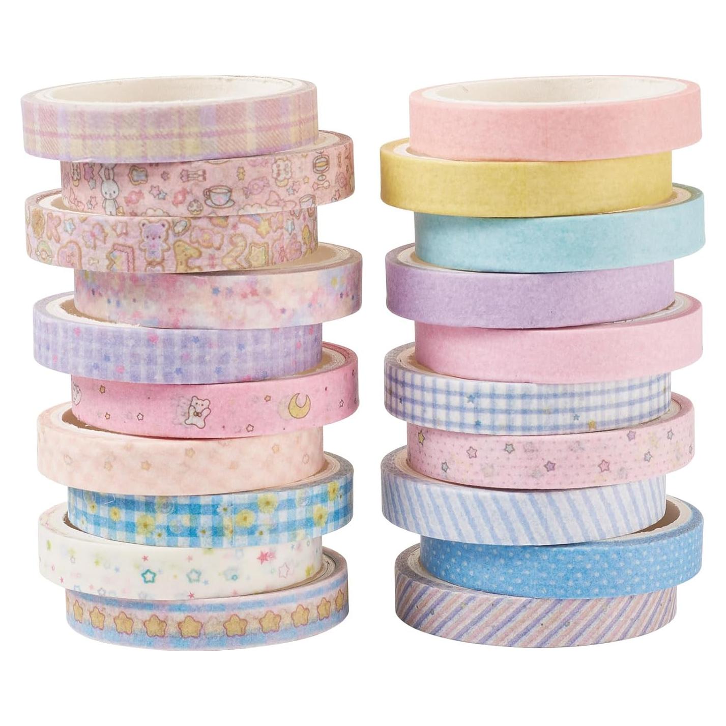20 Rollos de Cinta Decorativa Washi Magibeads 7 mm para Manualidades