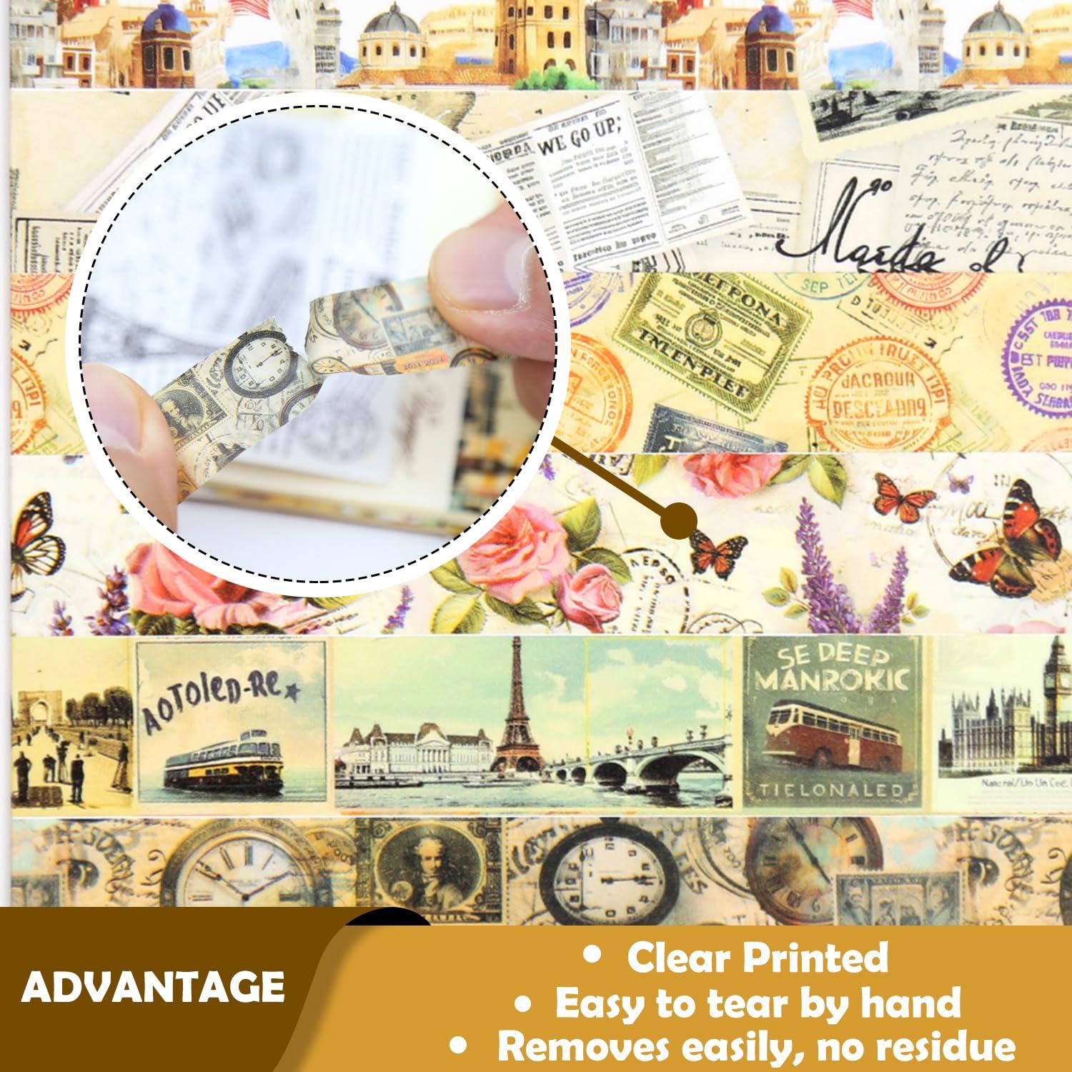 Conjunto de Cinta Washi Vintage Nikomie - 12 Rollos 15mm