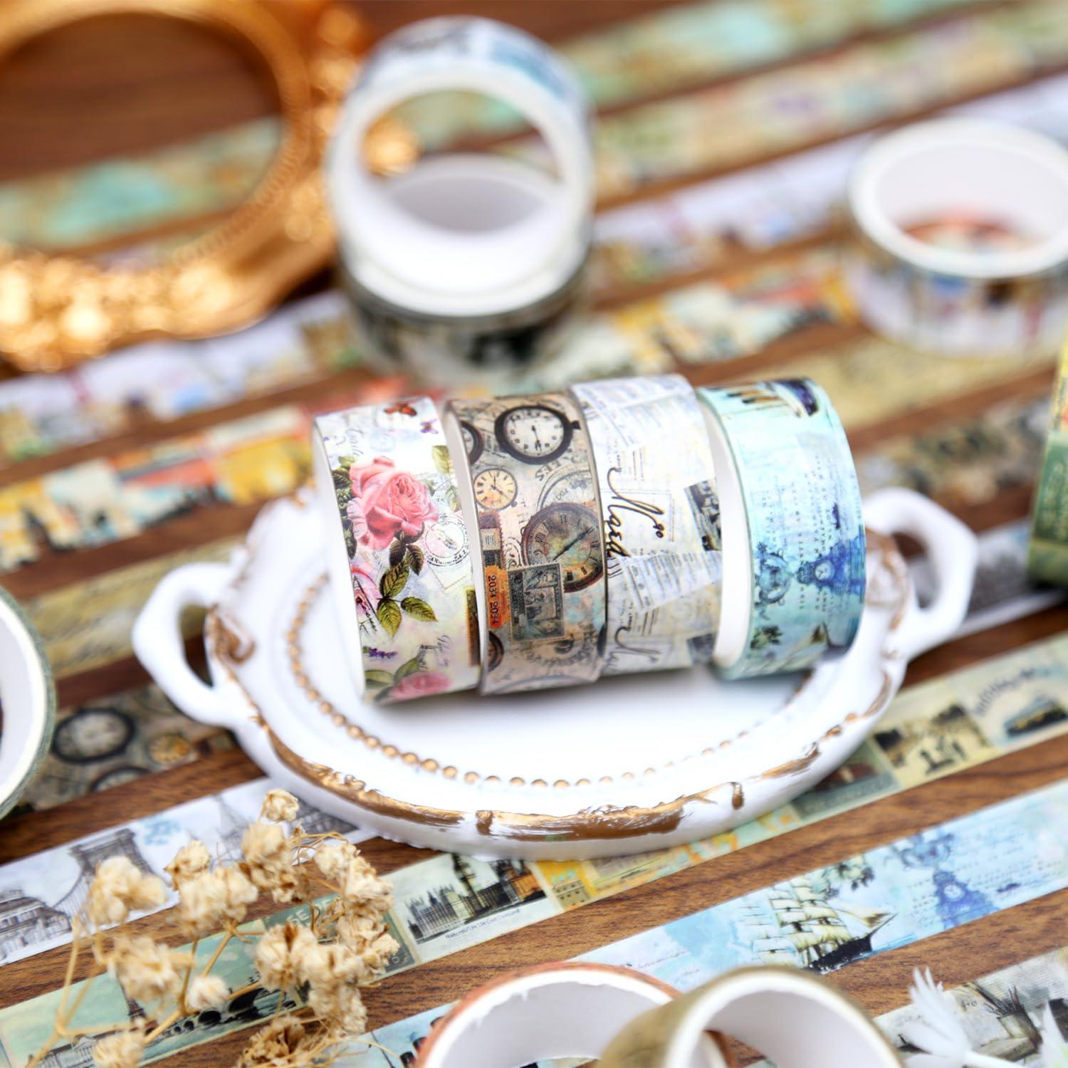 Conjunto de Cinta Washi Vintage Nikomie - 12 Rollos 15mm