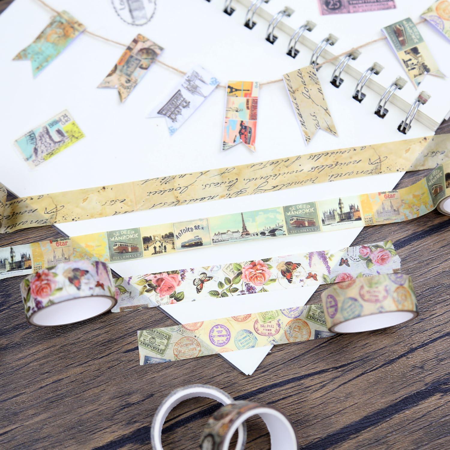 Conjunto de Cinta Washi Vintage Nikomie - 12 Rollos 15mm