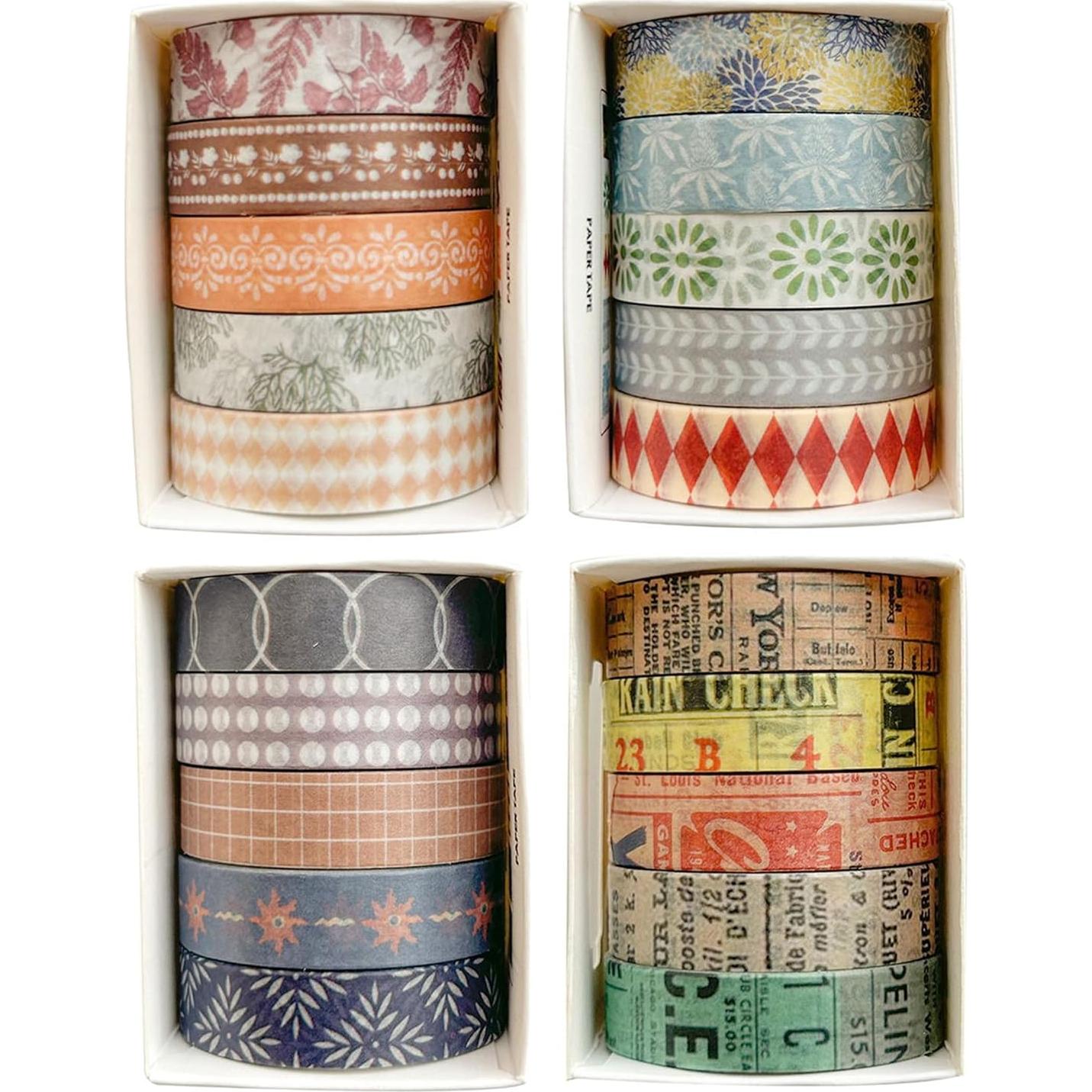 Cinta Washi YUBBAEX 20 Rollos 10mm x 2m Colección 4-Romance