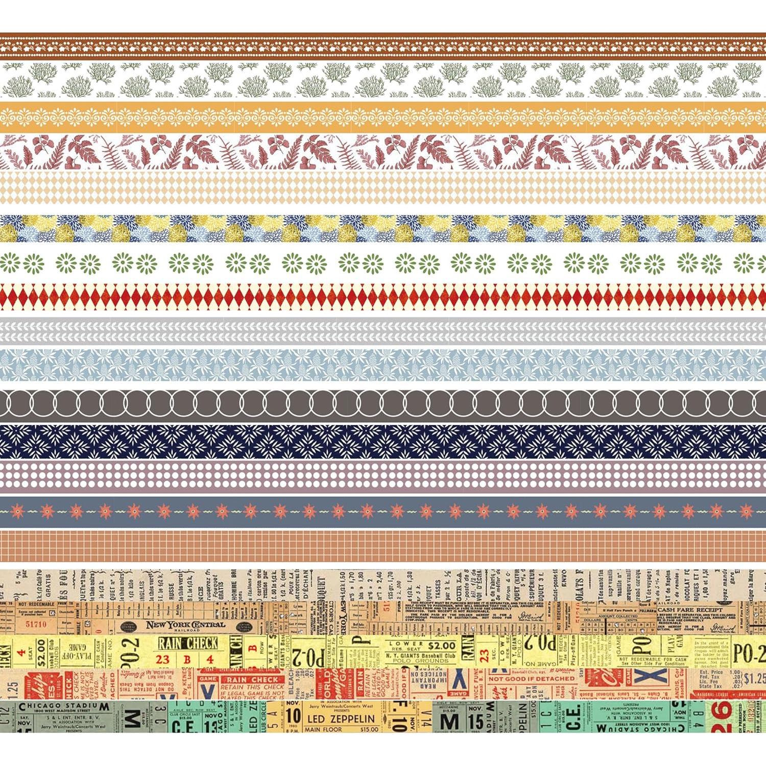 Cinta Washi YUBBAEX 20 Rollos 10mm x 2m Colección 4-Romance