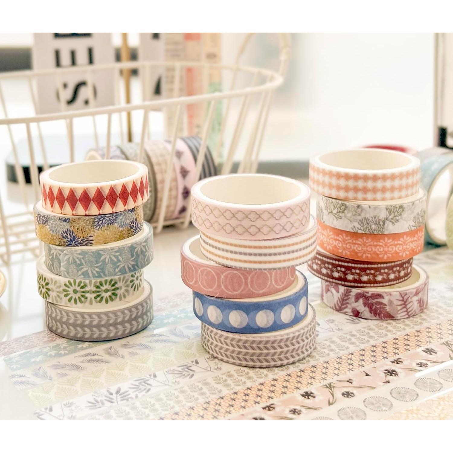 Cinta Washi YUBBAEX 20 Rollos 10mm x 2m Colección 4-Romance