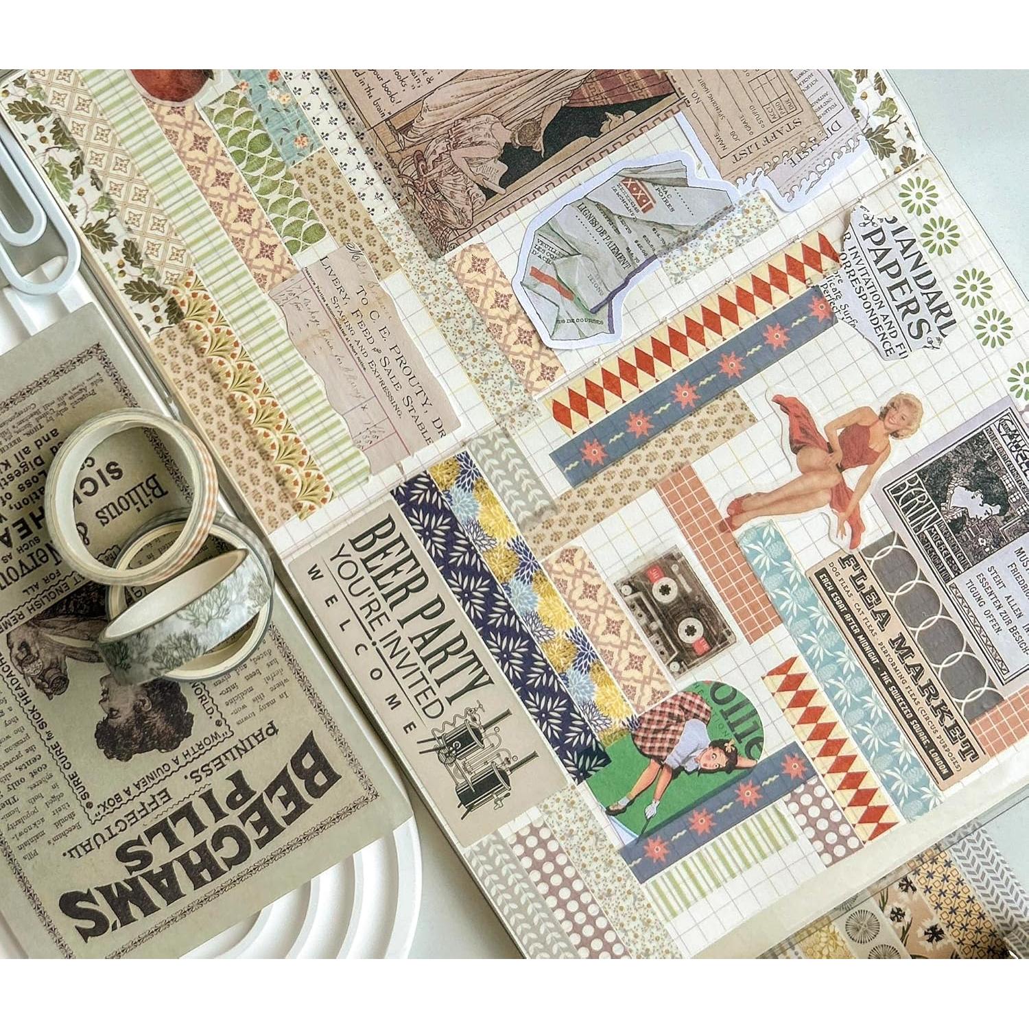 Cinta Washi YUBBAEX 20 Rollos 10mm x 2m Colección 4-Romance