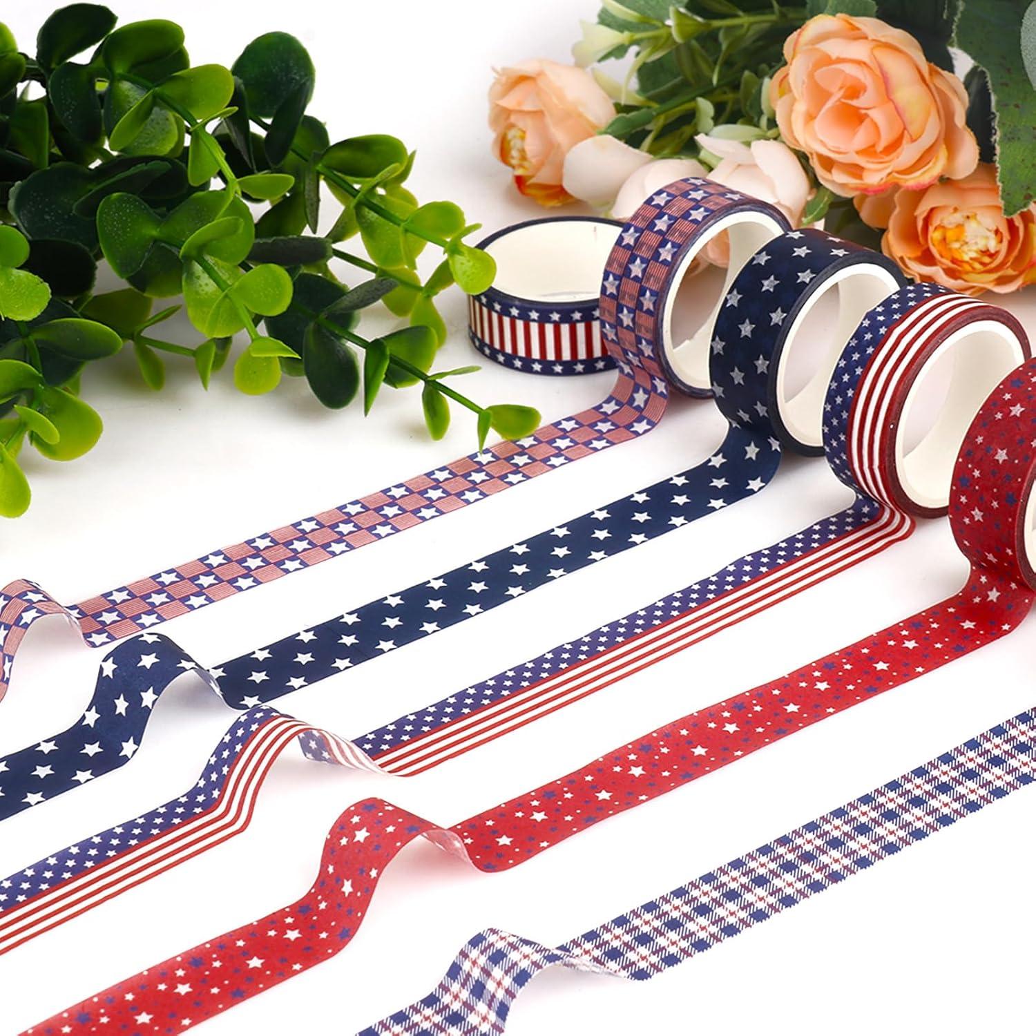20 Rollos de Cinta Washi Patriótica Abilat para Decoración