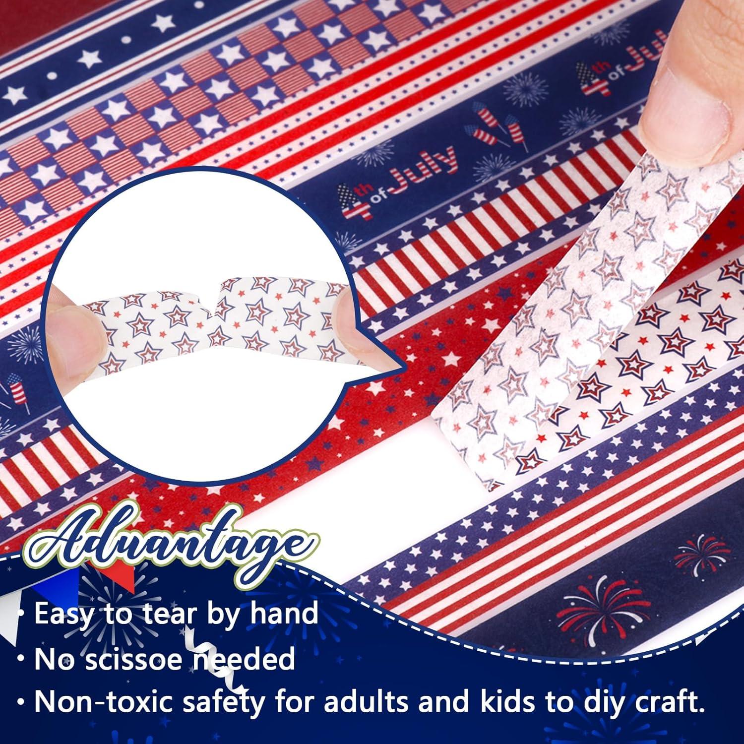 20 Rollos de Cinta Washi Patriótica Abilat para Decoración