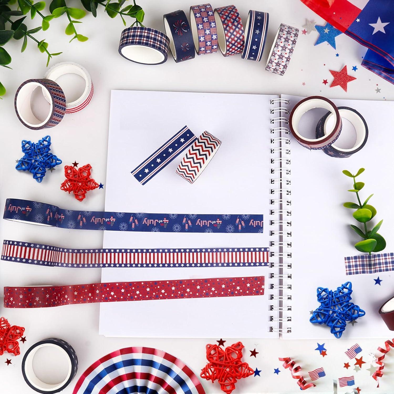 20 Rollos de Cinta Washi Patriótica Abilat para Decoración