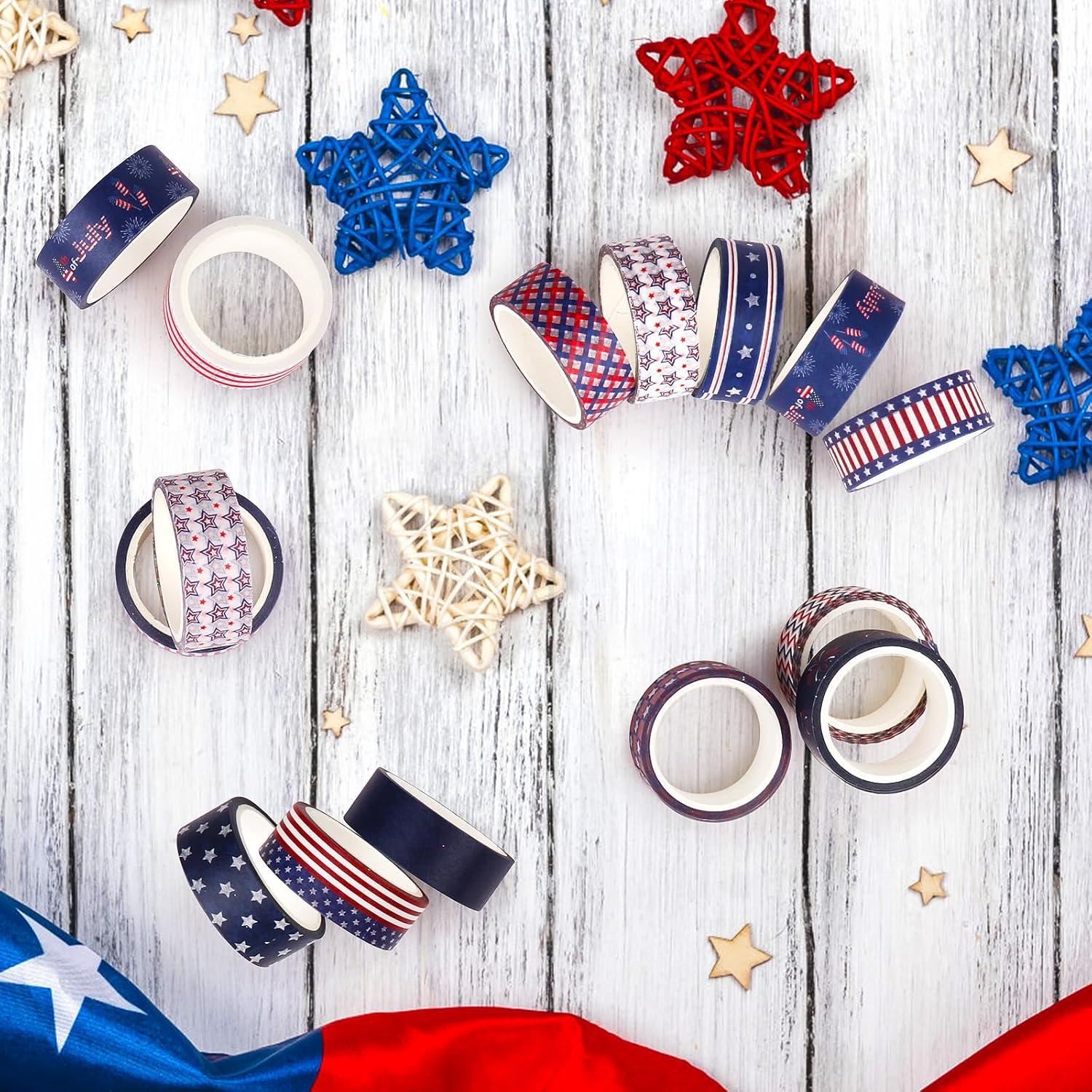 20 Rollos de Cinta Washi Patriótica Abilat para Decoración