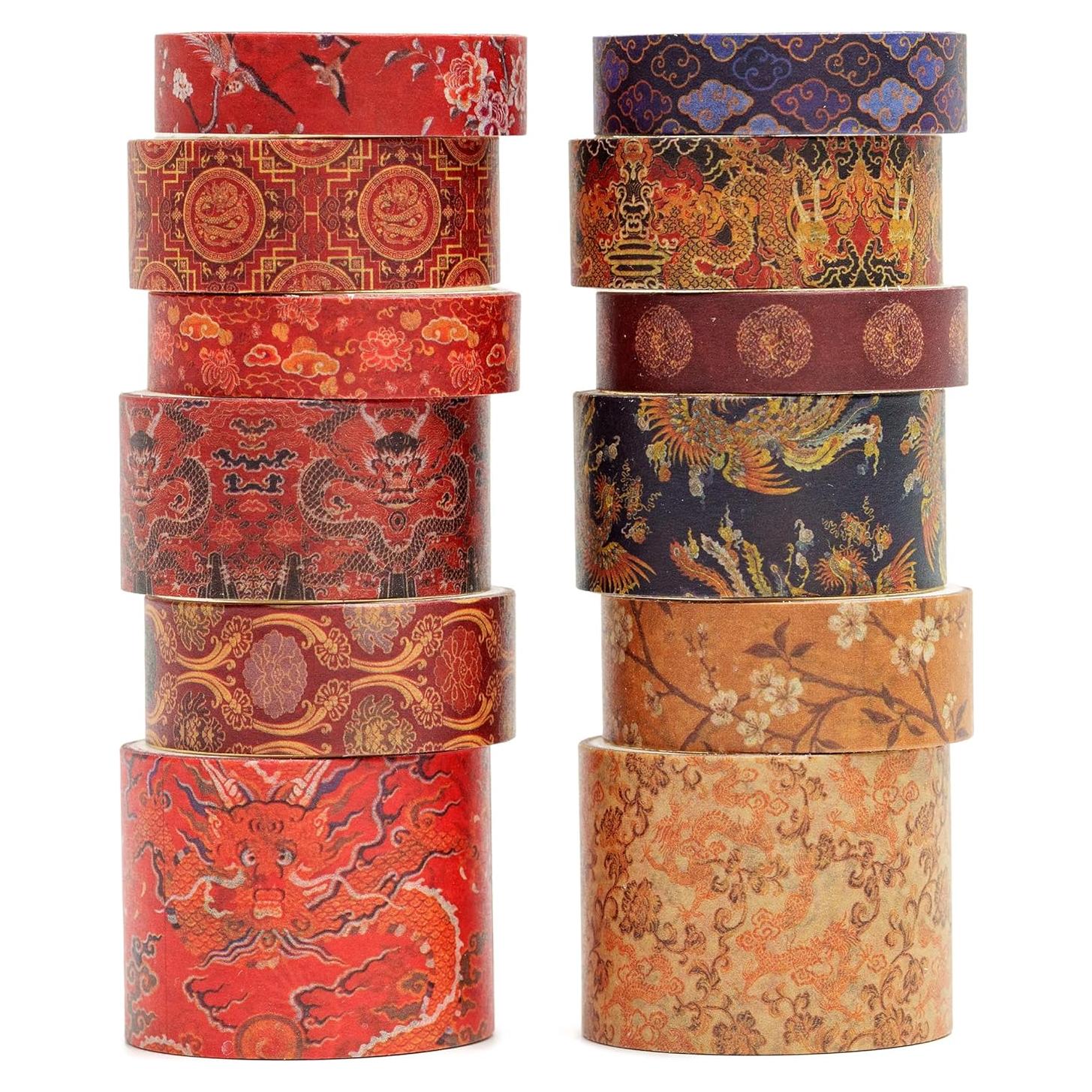 Conjunto de 12 Rollos de Cinta Washi Chinoiserie Songdao